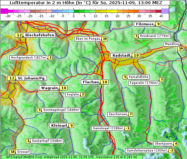 Temperatur, 9. 11. 2025