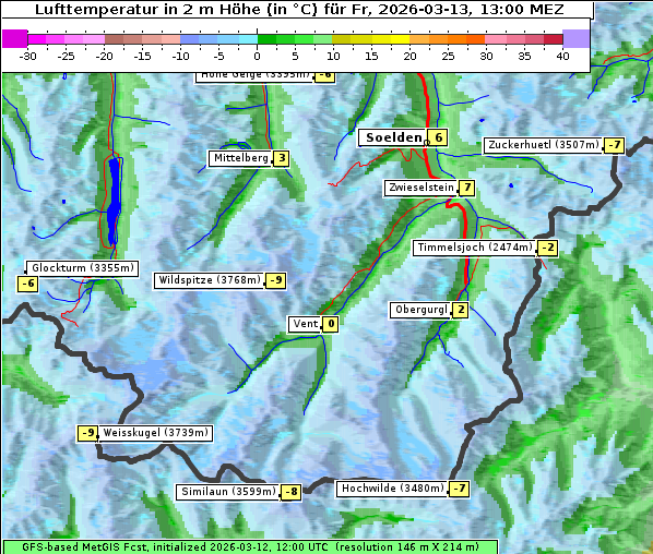 Temperatur, 13. 3. 2026