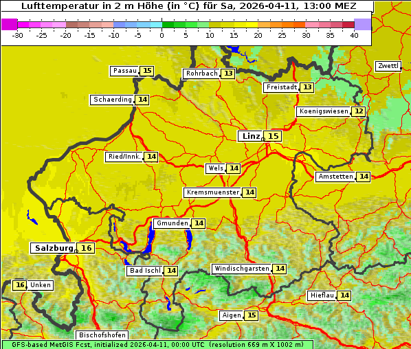 Temperatur, 11. 4. 2026