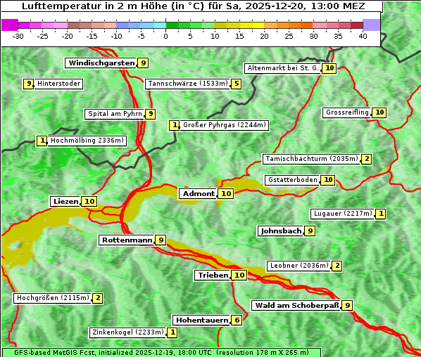 Temperatur, 20. 12. 2025