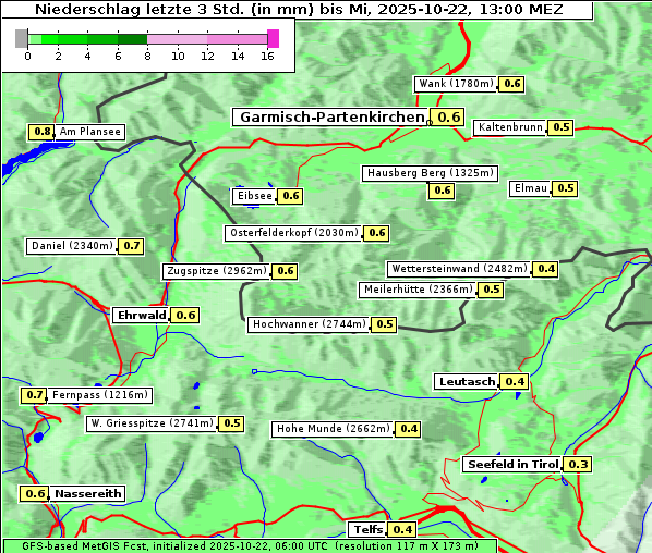 Niederschlag, 22. 10. 2025