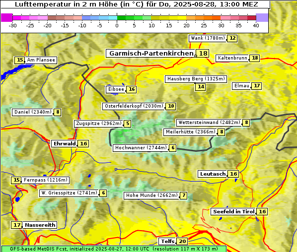 Temperatur, 28. 8. 2025
