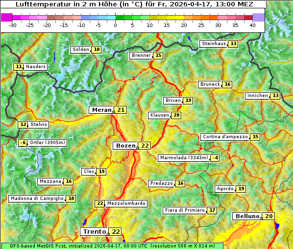 Temperatur, 17. 4. 2026