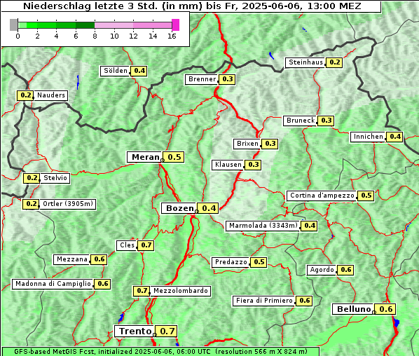 Niederschlag, 6. 6. 2025