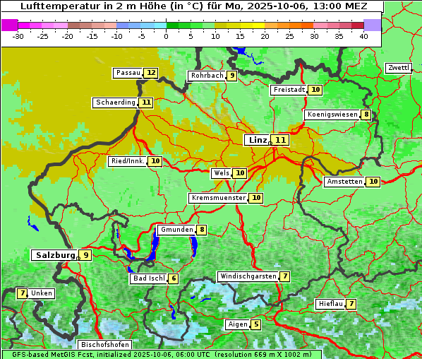 Temperatur, 6. 10. 2025