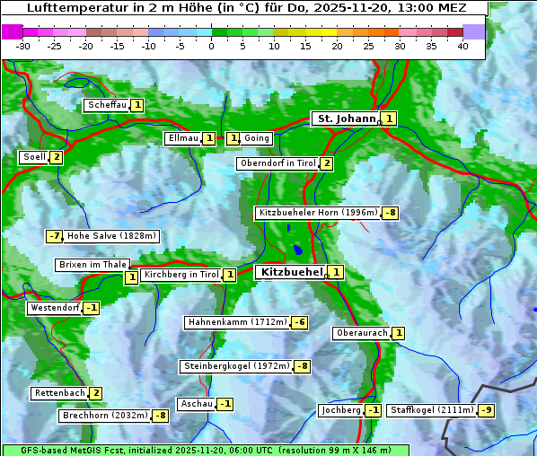 Temperatur, 20. 11. 2025