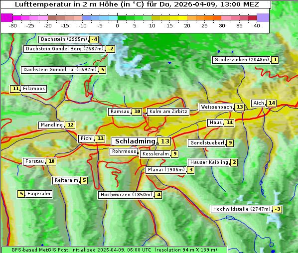 Temperatur, 9. 4. 2026
