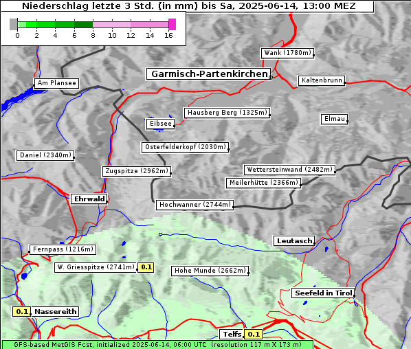 Niederschlag, 14. 6. 2025