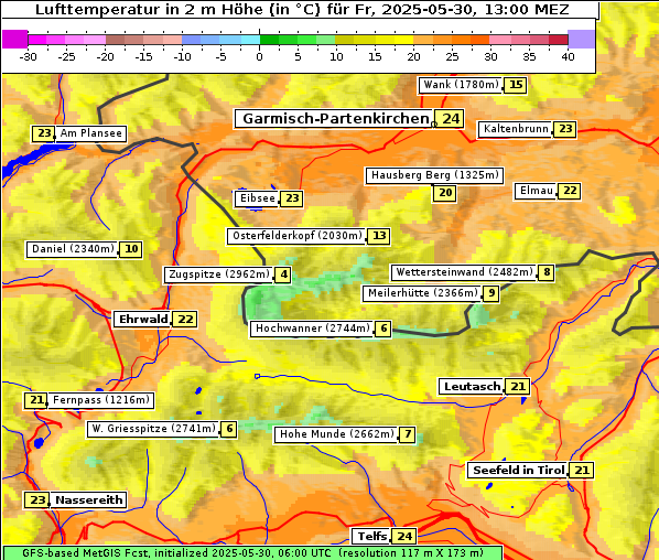 Temperatur, 30. 5. 2025