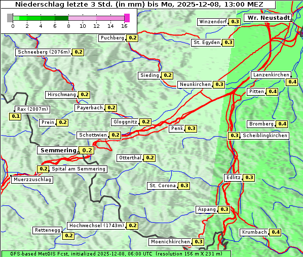 Niederschlag, 8. 12. 2025