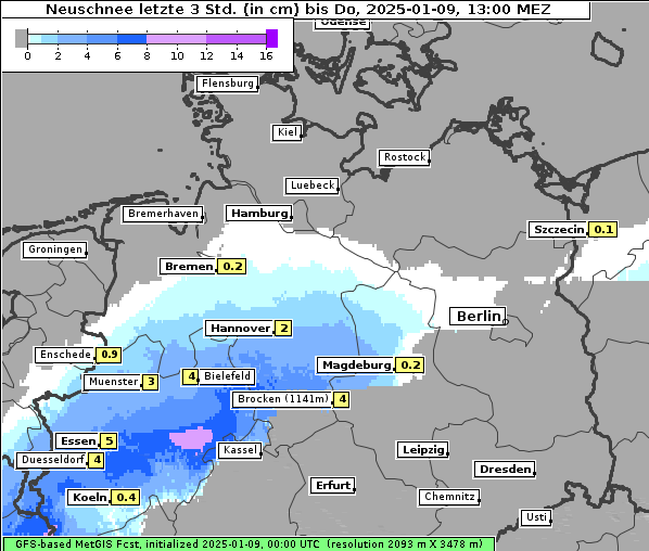 Neuschnee, 9. 1. 2025