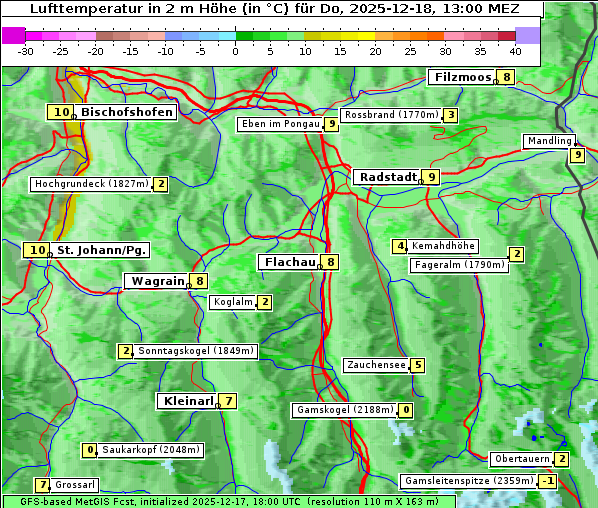 Temperatur, 18. 12. 2025