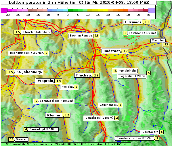 Temperatur, 8. 4. 2026
