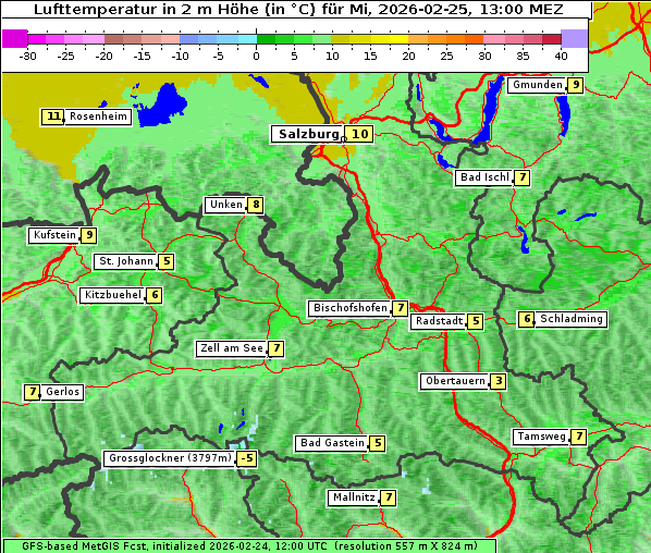 Temperatur, 25. 2. 2026