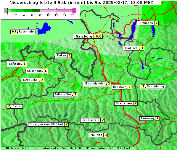 Niederschlag, 17. 8. 2025