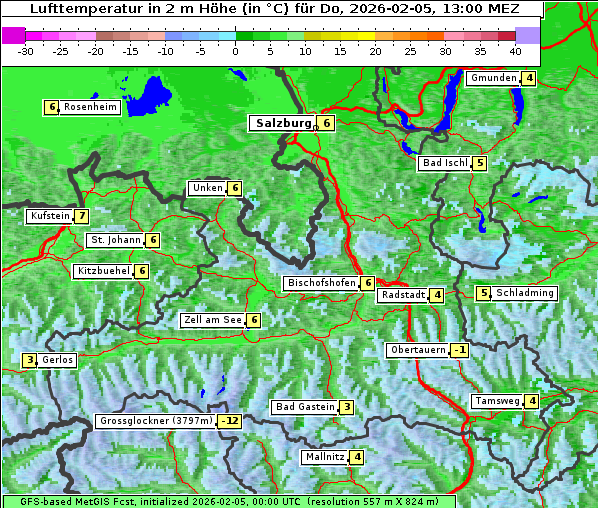 Temperatur, 5. 2. 2026