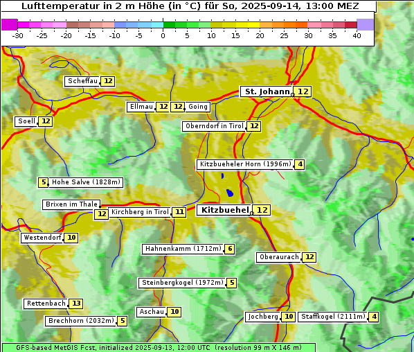 Temperatur, 14. 9. 2025