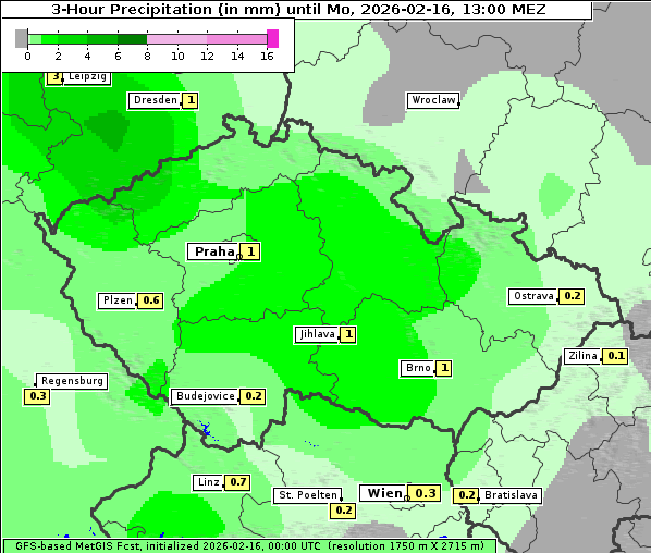 Niederschlag, 16. 2. 2026