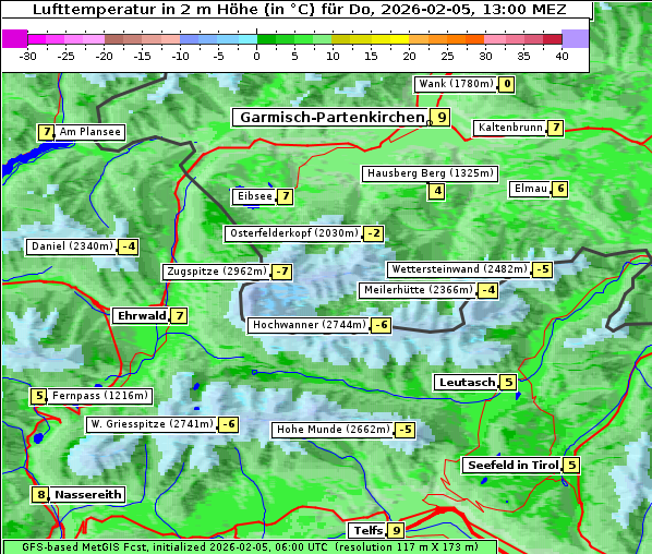 Temperatur, 5. 2. 2026