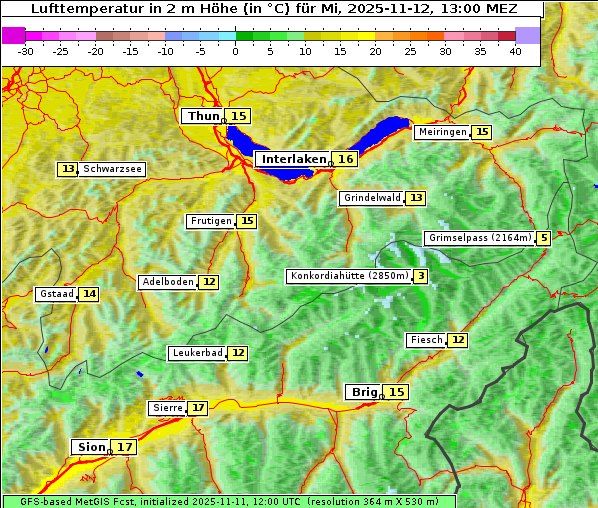 Temperatur, 12. 11. 2025
