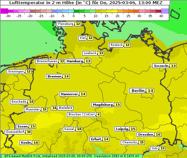 Temperatur, 6. 3. 2025