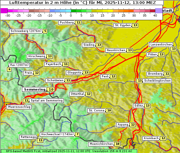 Temperatur, 12. 11. 2025