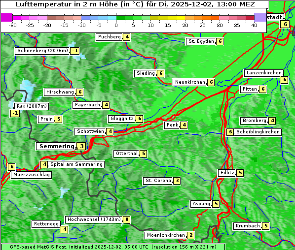 Temperatur, 2. 12. 2025