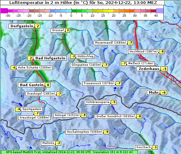 Temperatur, 22. 12. 2024