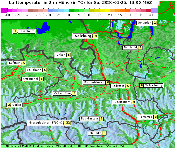 Temperatur, 25. 1. 2026