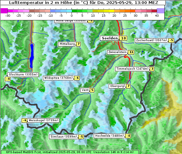 Temperatur, 29. 5. 2025