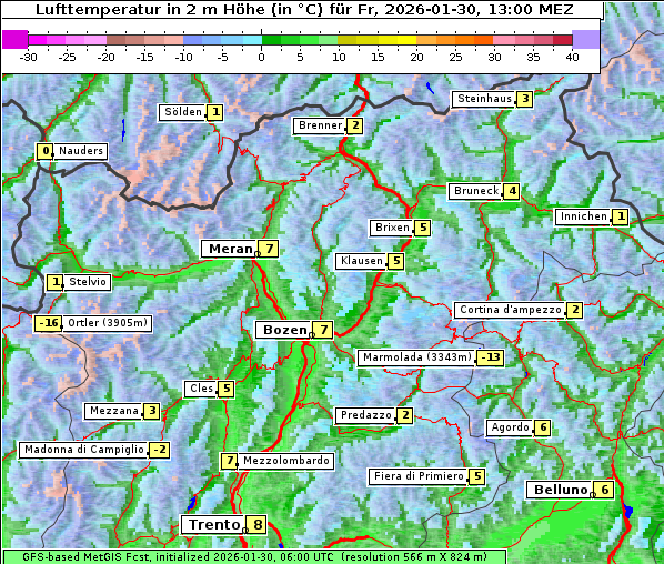 Temperatur, 30. 1. 2026
