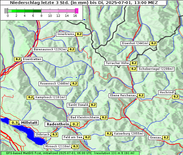 Niederschlag, 1. 7. 2025