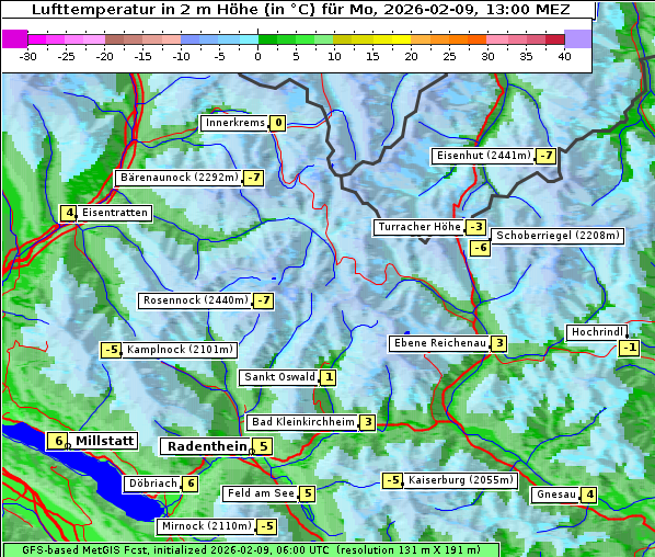 Temperatur, 9. 2. 2026