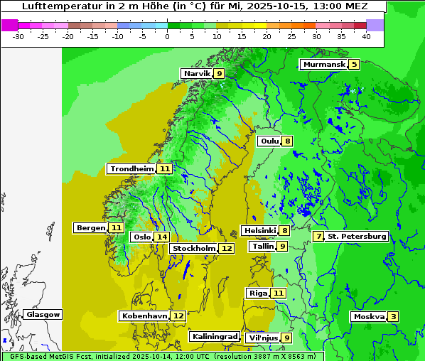 Temperatur, 15. 10. 2025