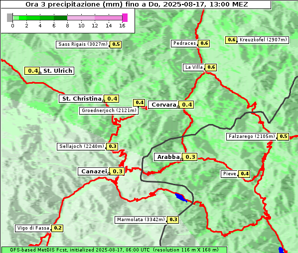 Niederschlag, 17. 8. 2025