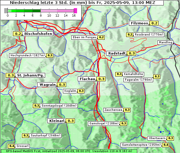 Niederschlag, 9. 5. 2025