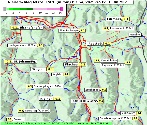 Niederschlag, 12. 7. 2025