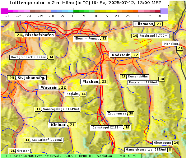 Temperatur, 12. 7. 2025