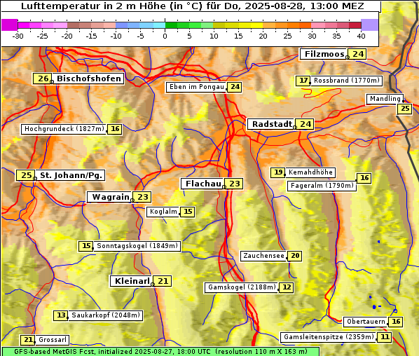 Temperatur, 28. 8. 2025