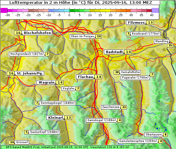 Temperatur, 16. 9. 2025