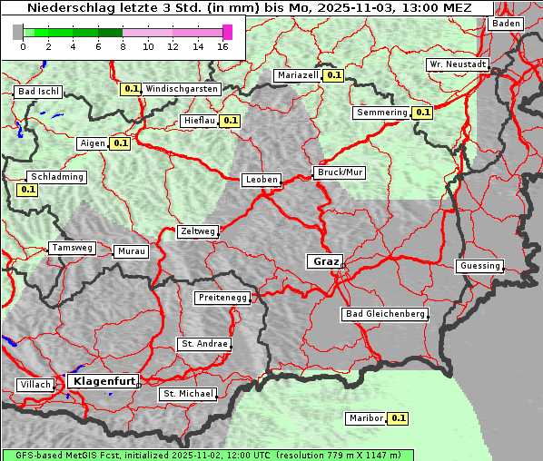 Niederschlag, 3. 11. 2025