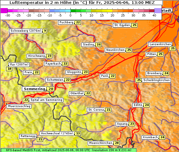 Temperatur, 6. 6. 2025