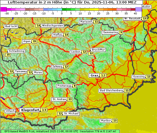Temperatur, 6. 11. 2025