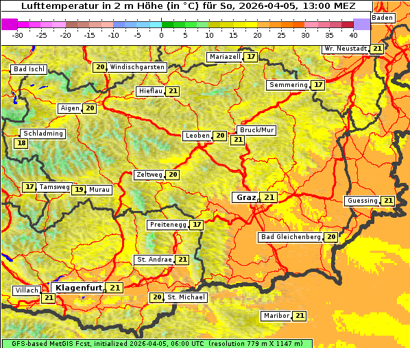Temperatur, 5. 4. 2026