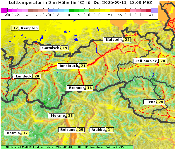 Temperatur, 11. 9. 2025