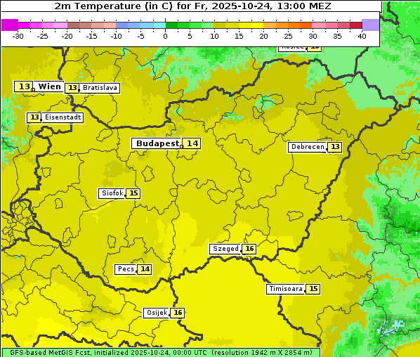 Temperatur, 24. 10. 2025