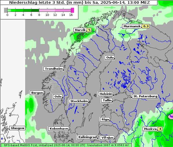 Niederschlag, 14. 6. 2025