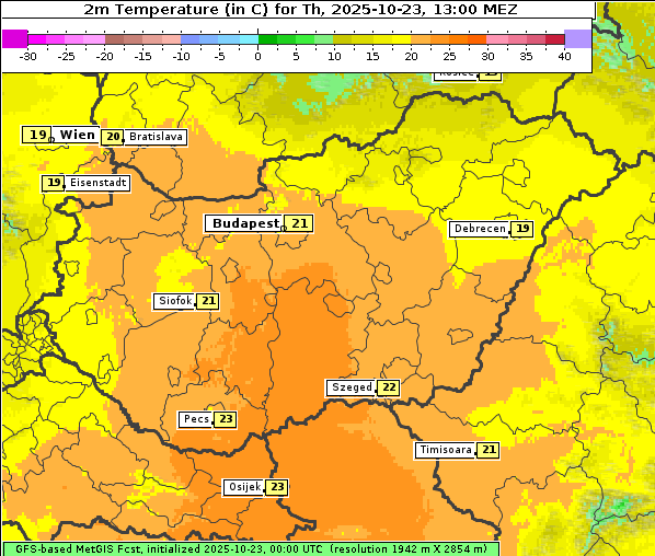Temperatur, 23. 10. 2025