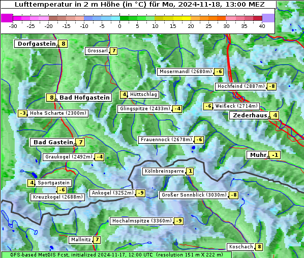 Temperatur, 18. 11. 2024