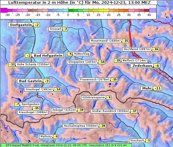 Temperatur, 23. 12. 2024